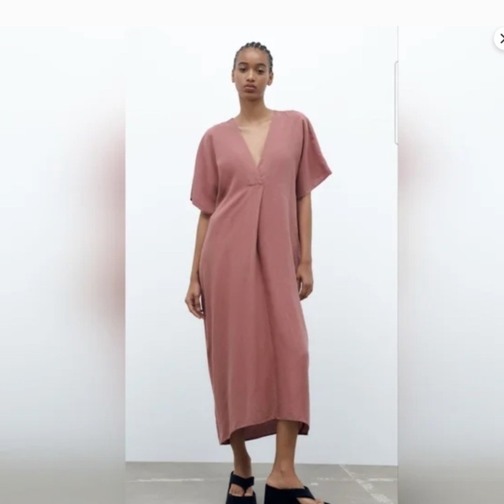 Zara Dusty Rose Midi Dress